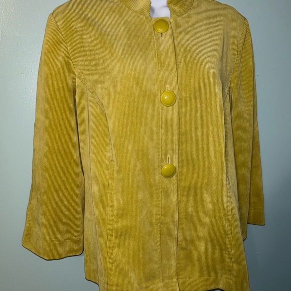 Requirements Jacket Corduroy Large Lime Green Bottom Button Loose - Picture 5 of 13
